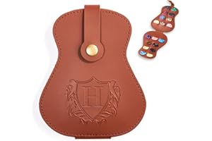 InnoBeta Personalized Guitar Picks Holder for Men, Women, PU Leather Guitar Gifts Plectrums Bag with Initials for Guitar Players, Lovers, Teacher - H