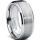 Metal Masters 9MM High Polish/Matte Finish Men's Tungsten Ring Wedding Band Sizes 6 to 15