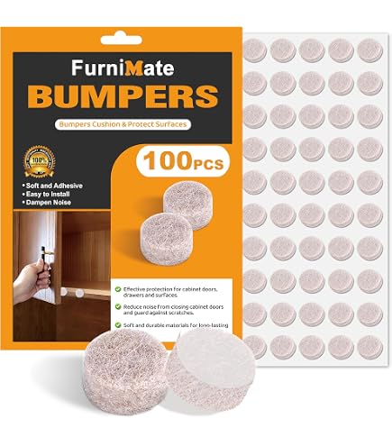 PH PandaHall 1000pcs Self-Adhesive Felt Pads – 10mm Round Bumpers For Cabinets, Drawers & Noise Dampening, Black