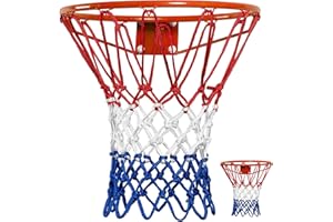 IHANDIY Basketball Net Heavy Duty Outdoor - 7.16 Oz, 12 Loops All-Weather Anti-Whip Professional Heavy Duty Basketball Nets Replacement, Suitable for Basketball Hoop Outdoor/Pool Basketball Hoop