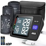 Blood Pressure Machine Upper Arm, 3 Size Cuffs, S, M/L and XL, Small 7"-9", Medium/Large 9"-17" and Extra Large Cuff 13"-21", Accurate Automatic Digital BP Monitor, Large Backlit LCD, 3-User 1500 MEM