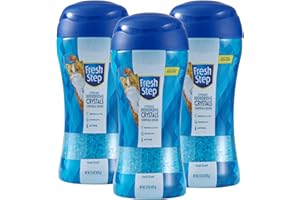 Fresh Step Cat Litter Crystals in Fresh Scent - Cat Litter Box Deodorizer - Combats Odors and Neutralizes Smells to Keep Your Home Clean, 15 Ounce - 3 Pack