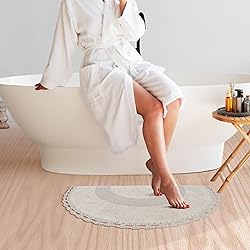 Savi Home Half Circle Bohemian Bathroom Rug with