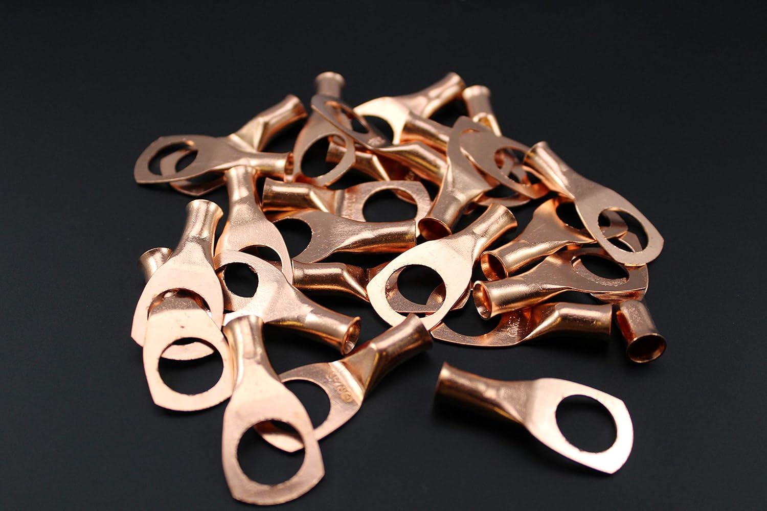 6 Gauge Copper 1/2 Ring 50 PK Crimp Battery Lug Terminal Connector AWG GA CAR Eye CUR612: Home Audio & Theater