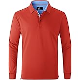 SWISSWELL Long Sleeve Polo Shirts for Men collared Performance Golf Shirts Casual Workwear Office