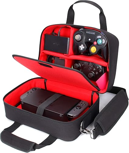 Amazon Co Jp Usa Gear Gamecubeコントローラーケース 任天堂スイッチキャリーケース ゲームキューブ コントローラー アダプター プロコントローラーなど用のカスタム収納コンパートメント付き ショルダーストラップとパッド入り内部 レッド Grslsrdew 家電