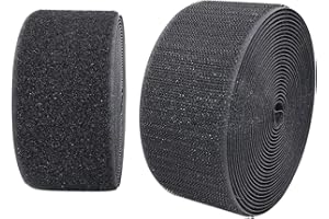 HSIULMY Sew On Hook and Loop Tape for Fabric, 2 in x 16.4FT / 50mm x5M Fastening Fabric Non-Adhesive Hook and Loop Tape for C
