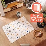 Nuby Foldable Reversible Baby Play Mat 150 x 200 cm Safari XXL 0M+ view 3