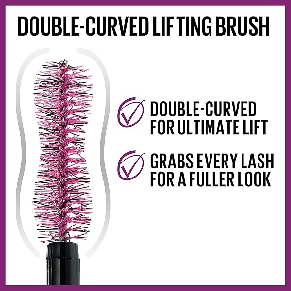 MAYBELLINE THE FALSIES LASH LIFT WASHABLE MASCARA VOLUMIZING, LENGTHENING, LIFTING, CURLING, MULTIPLYING, EYE MAKEUP, BLACKEST BLACK, 1 COUNT