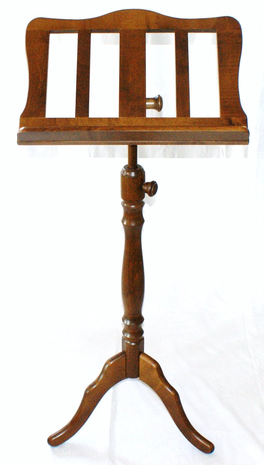 Chester Wooden Music Stand Maple Walnut Finish Curved BaroqueStyle