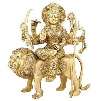 ShalinIndia Brass Idol Hindu Goddess Durga Devi Indian,11 Inch,Weight-4.1 Kg