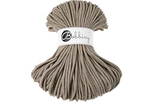 Bobbiny Premium 5mm Braided Macrame Cord (Coffee) 108yds/330ft (100% Recycled Cotton)