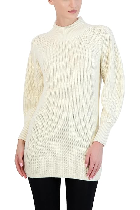 BCBGMAXAZRIA Women's Long Sleeve Sweater with Ruffle Detail, Gardenia,  XX-Small at Amazon Women's Clothing store