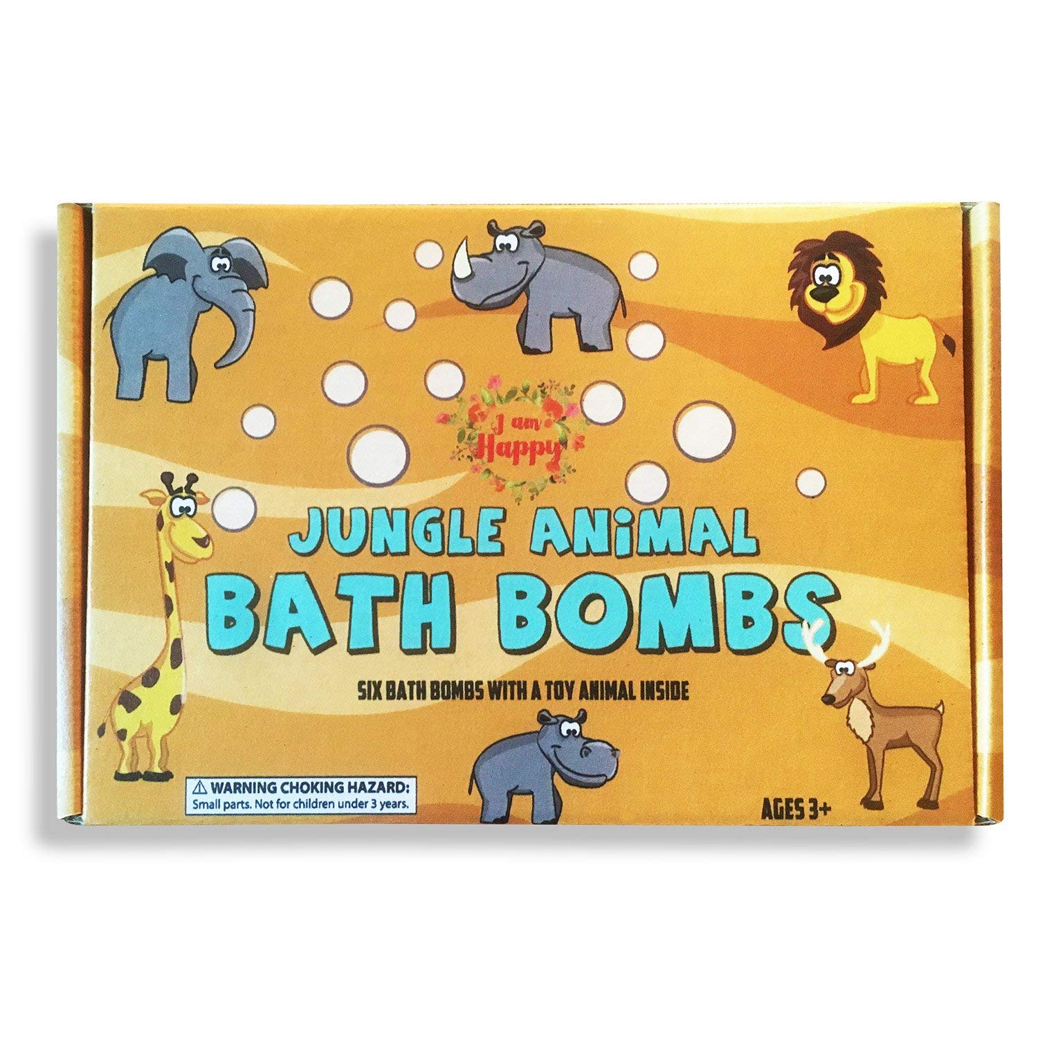 Kids Bath Bombs with Surprise Toys Inside: Safari Jungle Animals. Fun Bubble Bath Time with Lush Bath Fizzies. Bath Bombs Gift Set for Kids with Learning Toys for 3 4 5 6 7 8 years old Boys and Girls