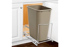 LYNK PROFESSIONAL Slide Out Bin Holder - Pull Out Under Cabinet Sliding Organizer - 10 inch wide x 20 inch deep - Chrome, Model Number: 430121DS