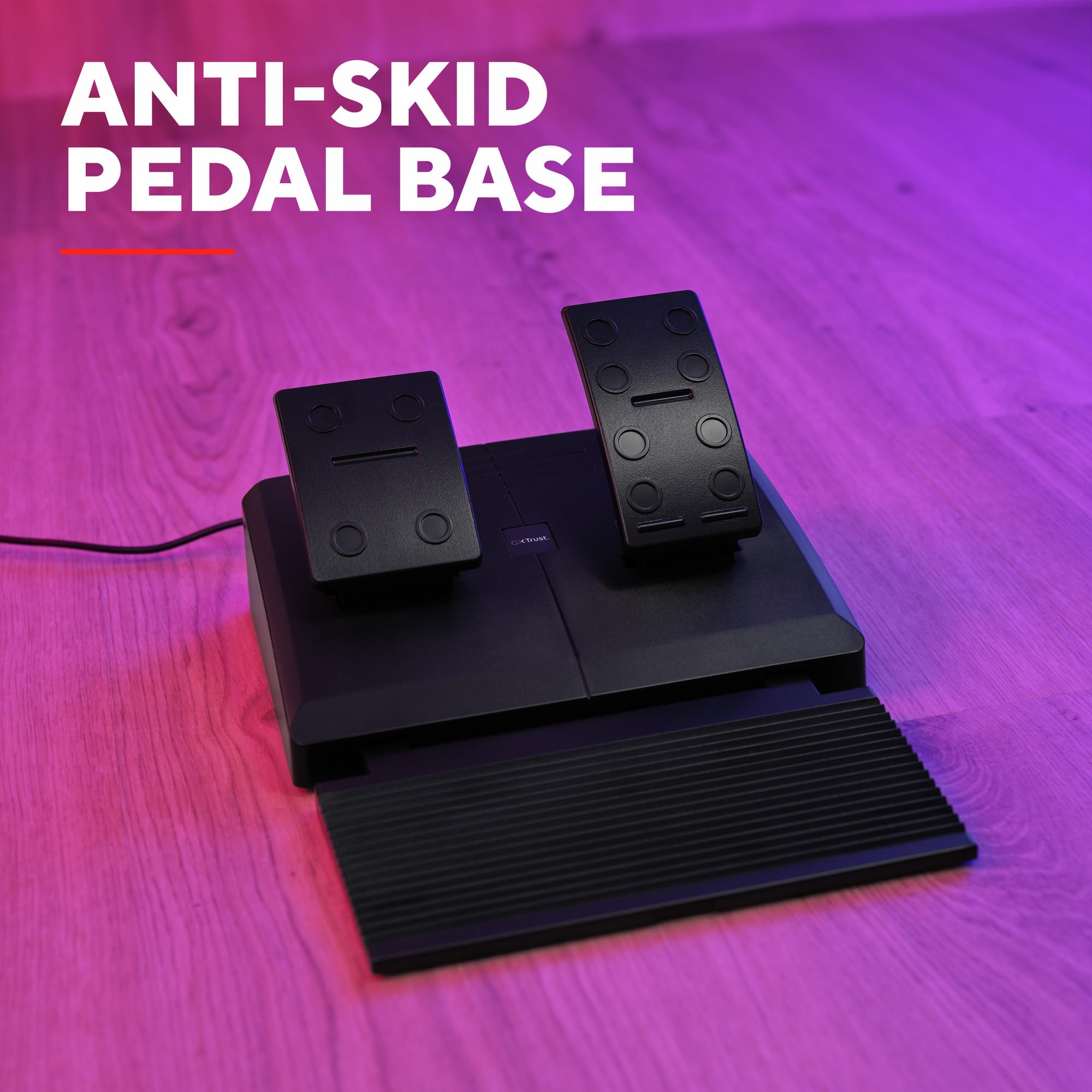 Trust GXT 289 Movi Gaming Lenkrad PC, Xbox Series X/S, PS4, Nintendo Switch, Racing Wheel mit Pedalen, Schaltwippen, Schalthebel, Vibrationsfeedback, Sim Racing Farming Simulator / F1 / Gran Turismo 5