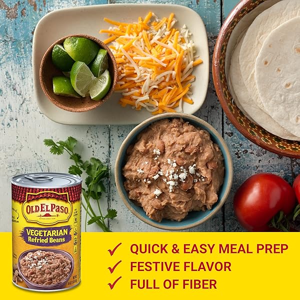 OLD EL PASO VEGETARIAN REFRIED BEANS, 16 OZ.