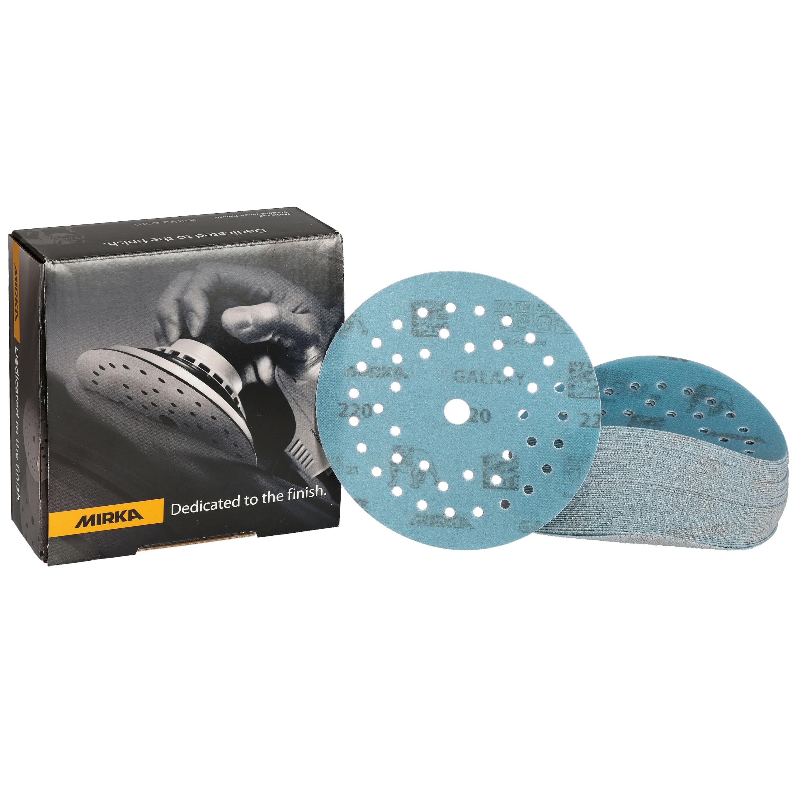 Mirka Galaxy epoxy sandpaper 125mm Hook & Loop grit 220 for sanding epoxy resin, wood, epoxy, rivertable / 50 pcs sanding discs