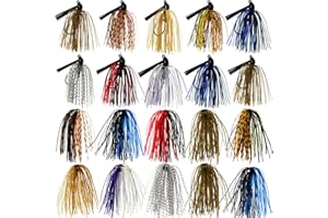 Croch Bass Jigs Set,Fishing Jigs and Jigs Skirts (20pcs)