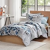 Madison Park Twin XL Comforter Set with Sheets, Floral Bed in A Bag Soft Microfiber Comforter for Twin XL Size Bed, All Season Lightweight Comforters Twin XL Bed Set, Alexis, 6 Piece Blue