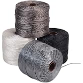 The Beadsmith S-Lon Bead Cord | 0.5 mm Twisted Nylon Cord for Stringing, 4-Pack, Basic Mix, TEX210, 77 Yards per Spool