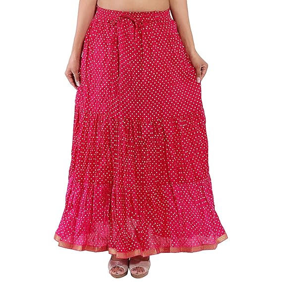 Women's A-Line Skirt (SKT381_Pink_Free Size)