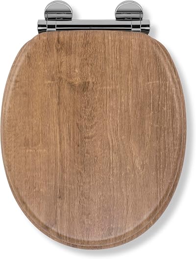 Croydex Ontario Flexi-Fix Soft Close Wooden Toilet Seat with Adjustable Hinges