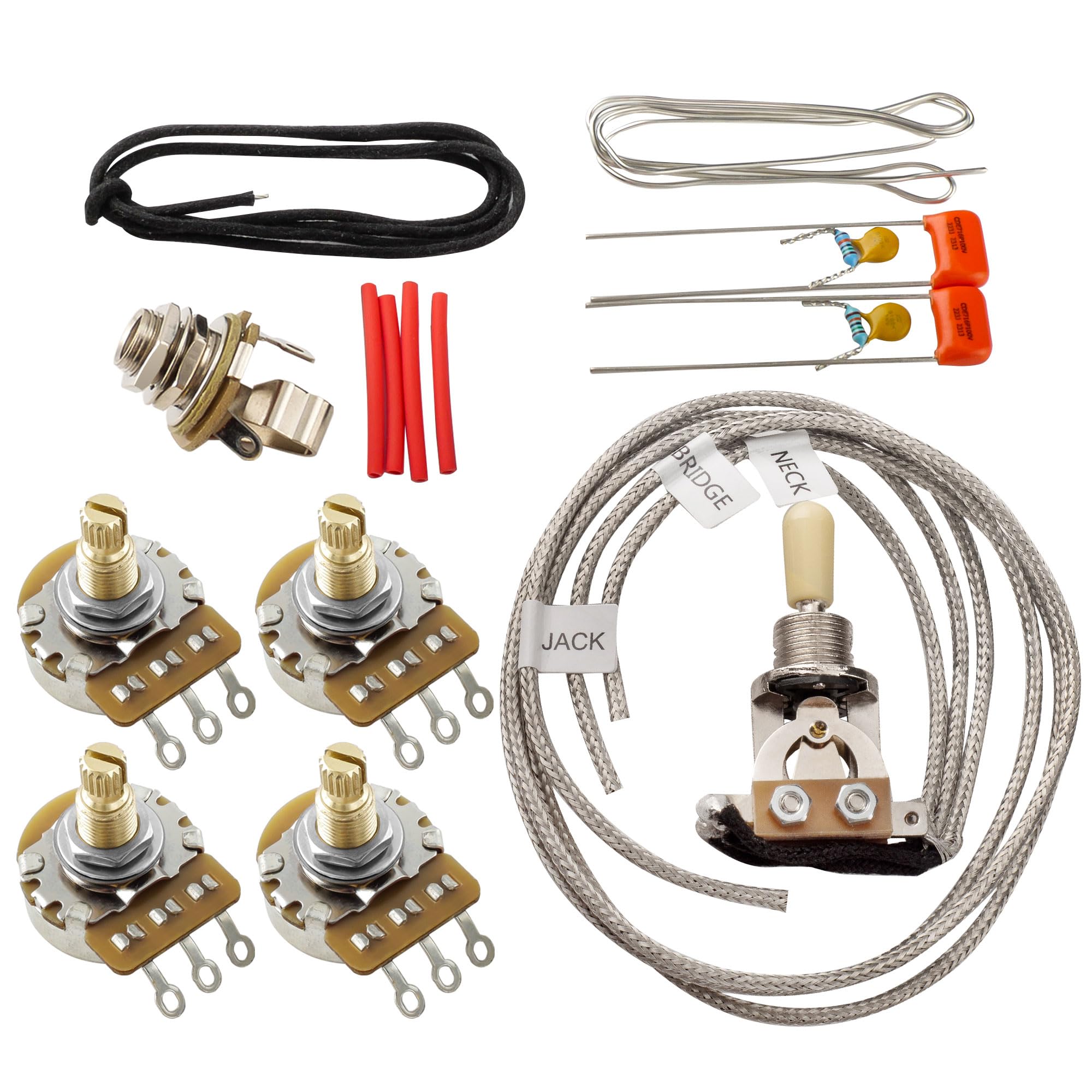 Musiclily Pro LP STD Modern 60s PLUS Treble Bleed DIY Wring Kit Upgrade for Epiphone LP Style Electric Guitar, Nickel Switch