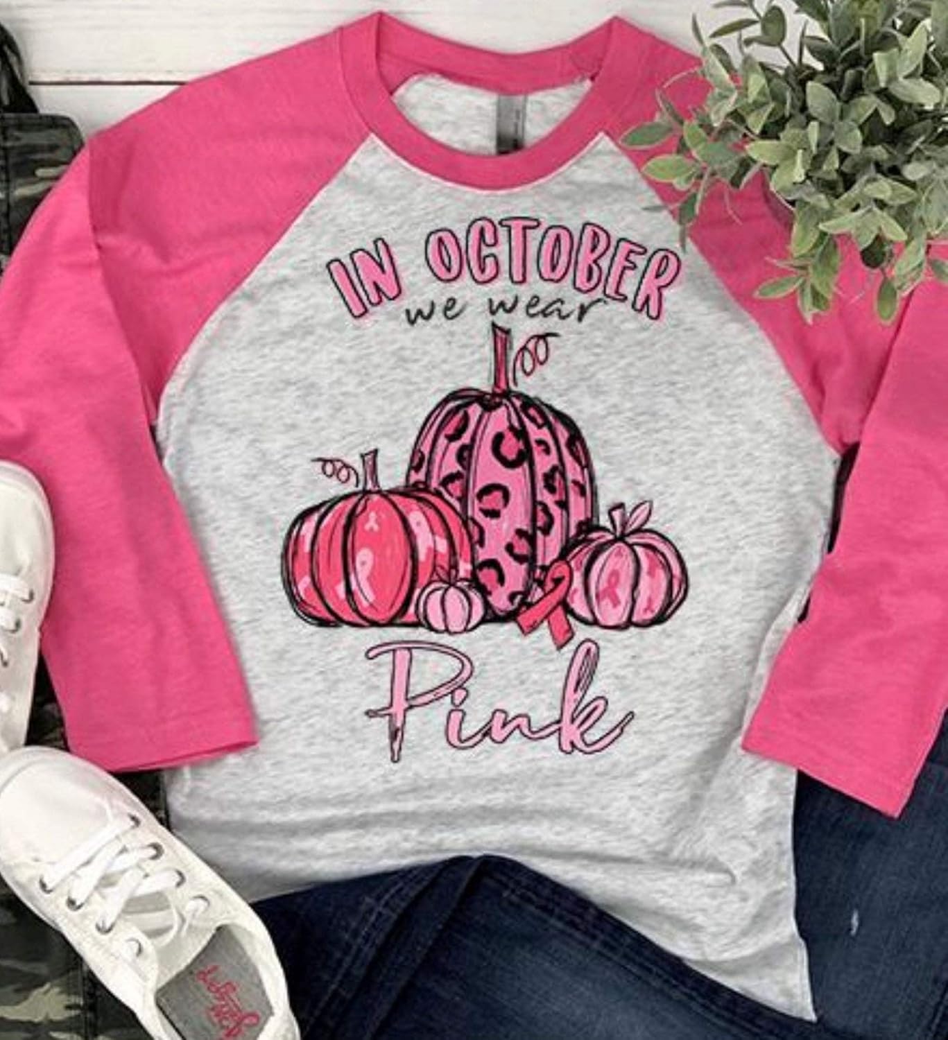 in october we wear pink screen print