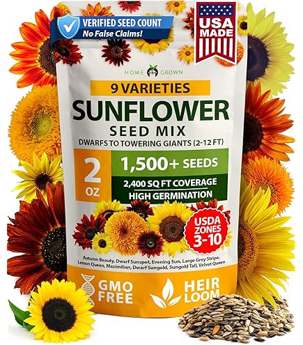 Amazon.com : Sunflower Mix Seeds Pack 8 oz - Over 10,300 Non