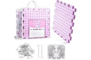 UOTEY 9Pcs Extra Thick Blocking Mats for Knitting Crochet, Blocking Mat Boards for Crochet Projects, Blocking Mat Boards for Crochet Projects with 150 T-pins and Storage Bag for Knitting Crochet Projects