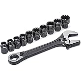Crescent 11 Pc. Pass-Thru X6 Black Oxide Adjustable Wrench and Spline Socket Set - CPTAW8