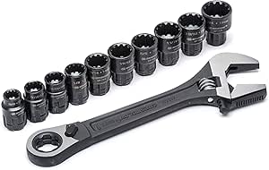 Crescent CPTAW8 Llave Ajustable X6 de 200mm con Juego de Dados Integrado