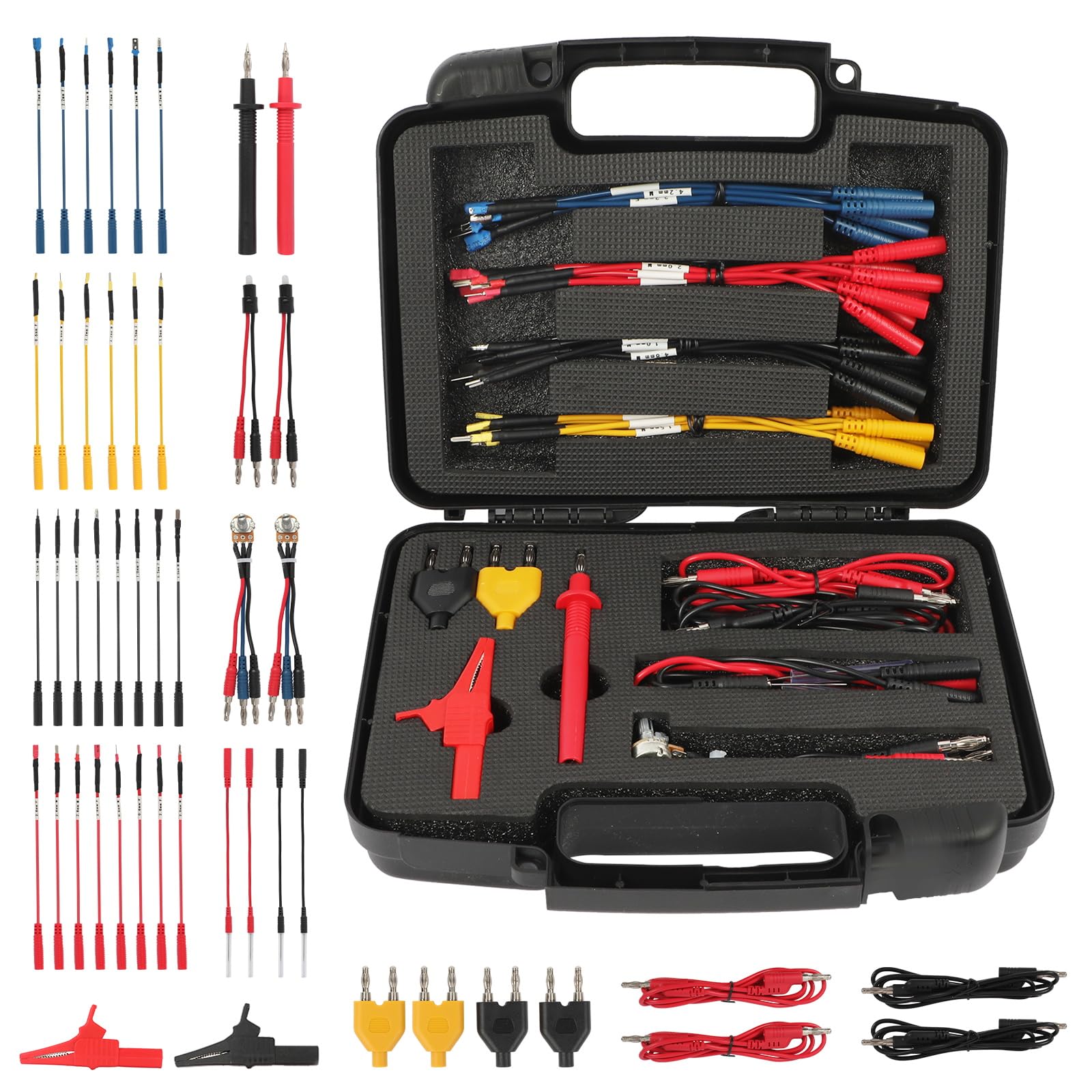 48 PCS Multimeter Test Leads Kit, Electrical Multimeter Test leads Automotive Circuit Test Cable with Alligator Clip,Terminals, Test Probes, Professional Car Diagnostic Tool