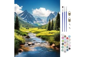 CEOVR Paint by Numbers Adult Kit, Rocky Mountain Paint by Numbers on Canvas for Beginner, Peinture a Numero Adulte, Wall Deco