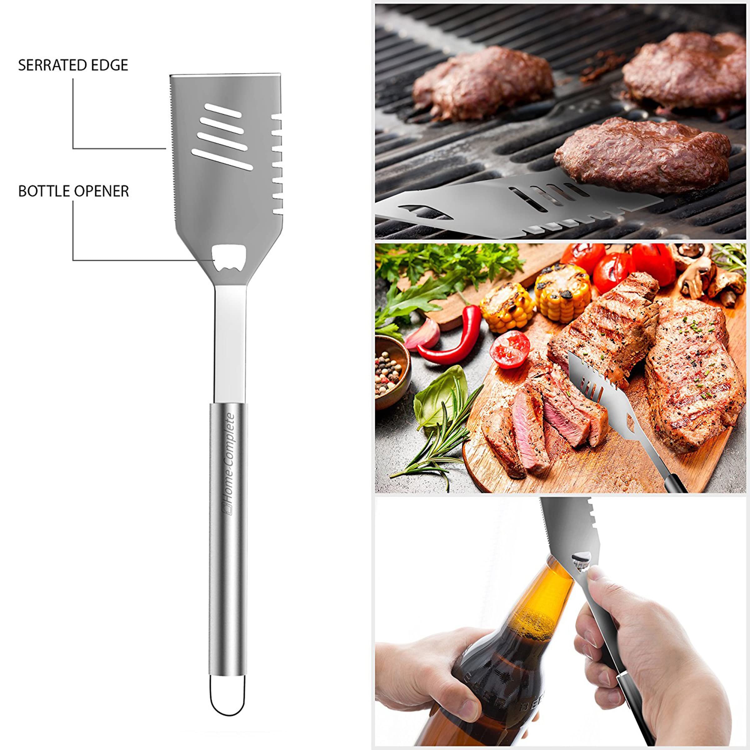16-Piece BBQ Grill Accessories Set - Barbecue Tool Kit with Aluminum Case for Home Grilling - Great Gift for Birthday or Father’s Day by Home-Complete