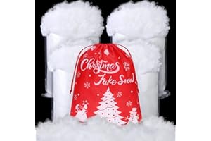 Fovths 42 Ounce/1200 G Christmas Fake Snow Decor Artificial Clouds Snow Decorations Fluffy Indoor Cotton Like Fiber Faux for Mantle Village Nativity Christmas Tree Displays