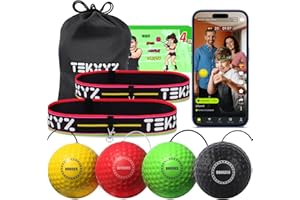 TEKXYZ® Reflex Ball Family Pack with Counter App | Online Community for Boxing Ball, Ideal for Coordination, Punching, Stress Relief, Home Workouts & Fitness | Stocking Stuffer Gift for All Ages