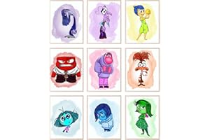 BigWig Prints Inside Out 2 Poster - Inside Out Classroom Decorations, Inside Out Poster, Inside Out Decorations, Inside Out Characters Joy Anger Anxiety Fear Envy Sadness - Unframed Set of 9 (8x10)