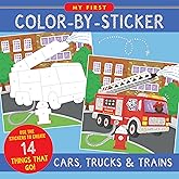My First Color-By-Sticker Book - Cars, Trucks, & Trains