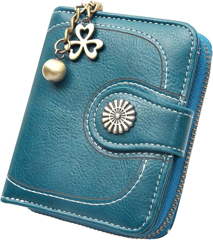 Damen Geldbörse Klein RFID - Dreifach Gefaltet Mit Münzfach & Ausweisfenster Steingrau