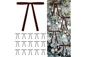 Miacollie Velvet Christmas Bows (24 Pack) - Premium PreMade Wired Ribbon Bows for Christmas Tree Decor, Xmas Wreaths - Vintage Elegant Holiday Decorations (Burgundy)