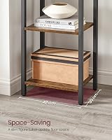 VASAGLE 6-Tier Bookshelf Rustic Brown and Ink Black 30 x 40 x 187.5 cm view 5