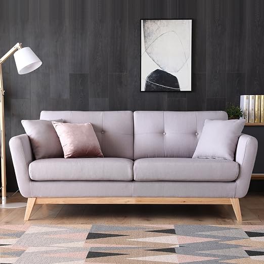 Concept Usine Hoga Gris Clair Canape Scandinave 3 Places