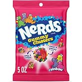 NERDS Gummy Clusters Candy, Rainbow, Crunchy and Gummy, 5 oz
