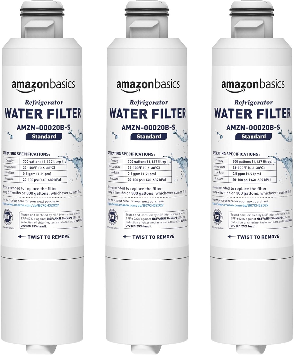 AmazonBasics Replacement Samsung DA2900020B Refrigerator Water Filter