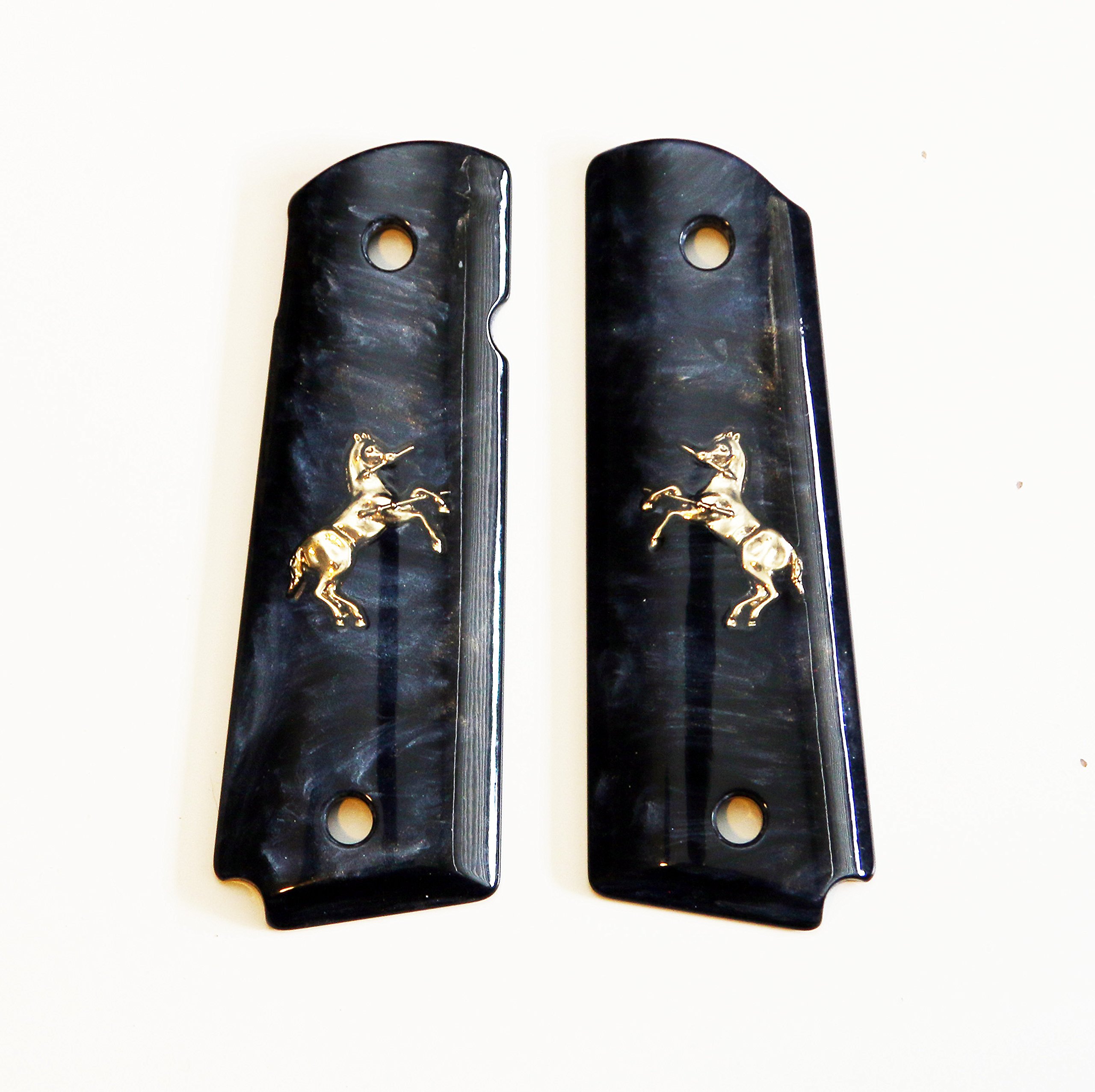Ajax Grips - Fits: Colt Government Full Size 1911 - Rampant Horse Inlay