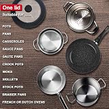 Walfos Universal Lid 26 28 30cm Tempered Glass with Silicone Rim view 2