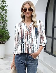LOMON Women's 2025 Fashion Tops 3/4 Length Sleeve