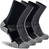 CWVLC Crew Hiking Socks, Cushion, Moisture Wicking, Arch Compression Boot Socks